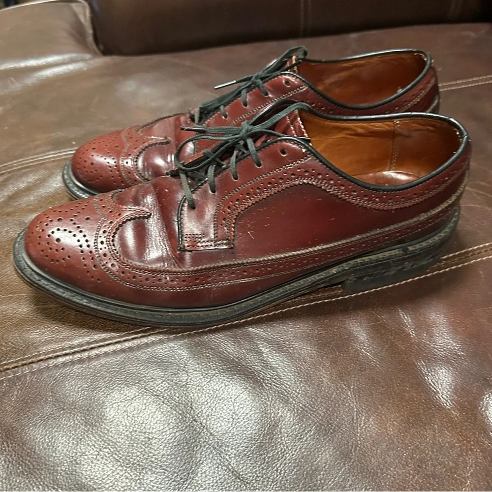 Vintage‎ Mens 9.5 E O'Sullivan Brown Leather Wingtip Shoes Made In USA